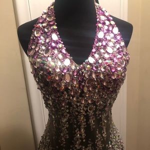 Beautiful Rhinestone Prom Dress